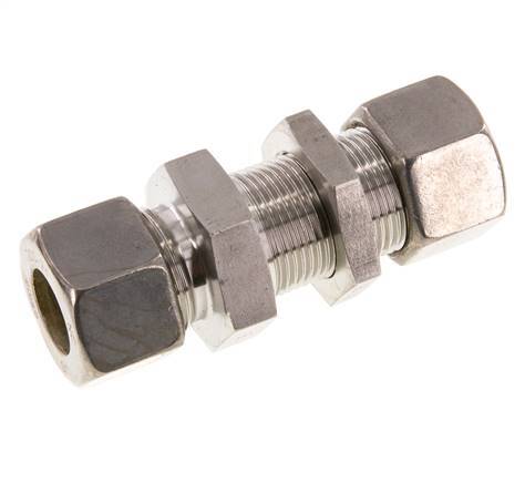 20S Stainless Steel Straight Compression Fitting Bulkhead 250 bar ISO 8434-1