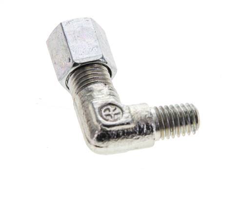 4LL & M6 (con) Zink plated Steel Elbow Cutting Fitting with Male Threads 100 bar ISO 8434-1
