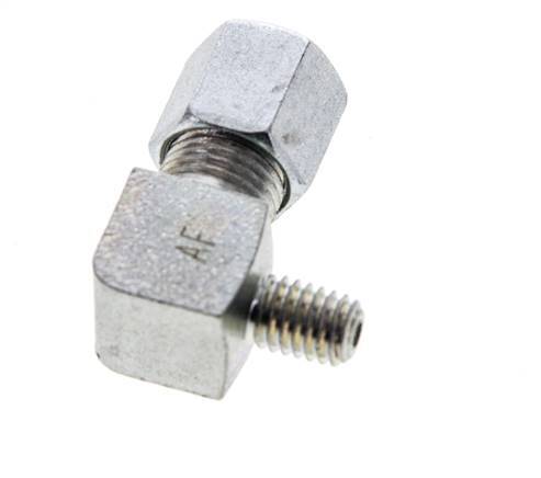 6LL & M6 (con) Zink plated Steel Elbow Cutting Fitting with Male Threads 100 bar ISO 8434-1