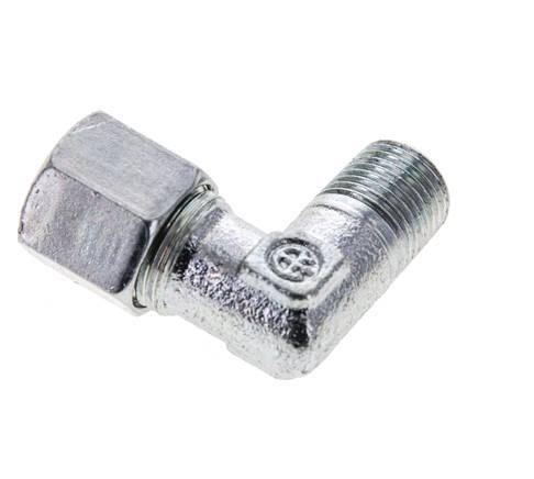 8LL & M10x1 (con) Zink plated Steel Elbow Cutting Fitting with Male Threads 315 bar ISO 8434-1