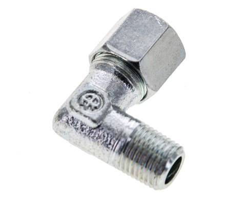 8LL & M10x1 (con) Zink plated Steel Elbow Cutting Fitting with Male Threads 315 bar ISO 8434-1
