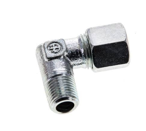 8LL & M10x1 (con) Zink plated Steel Elbow Cutting Fitting with Male Threads 315 bar ISO 8434-1