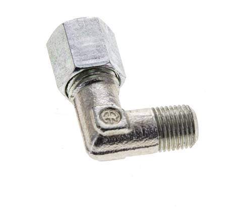 6L & M10x1 (con) Zink plated Steel Elbow Cutting Fitting with Male Threads 315 bar ISO 8434-1