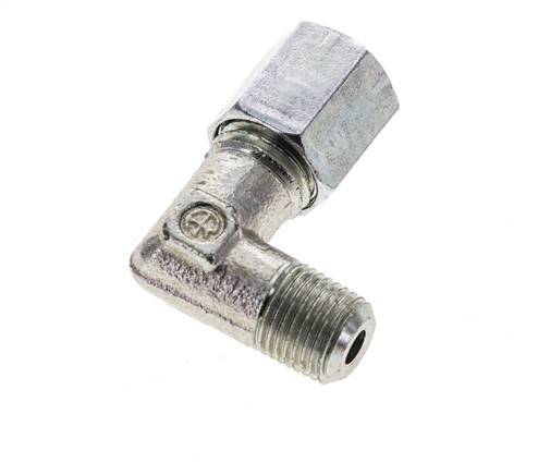 6L & M10x1 (con) Zink plated Steel Elbow Cutting Fitting with Male Threads 315 bar ISO 8434-1