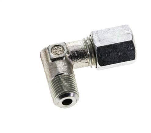 6L & M10x1 (con) Zink plated Steel Elbow Cutting Fitting with Male Threads 315 bar ISO 8434-1