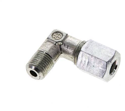 6L & M10x1 (con) Zink plated Steel Elbow Cutting Fitting with Male Threads 315 bar ISO 8434-1