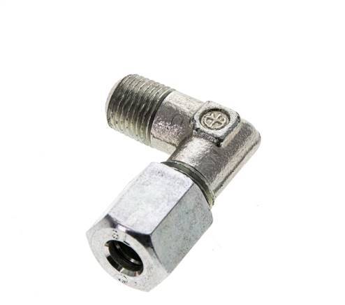 6L & M10x1 (con) Zink plated Steel Elbow Cutting Fitting with Male Threads 315 bar ISO 8434-1