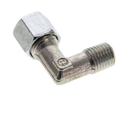 8L & M12x1.5 (con) Zink plated Steel Elbow Cutting Fitting with Male Threads 315 bar ISO 8434-1