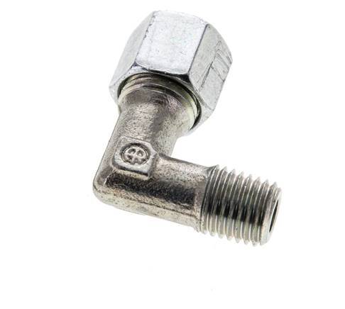 8L & M12x1.5 (con) Zink plated Steel Elbow Cutting Fitting with Male Threads 315 bar ISO 8434-1