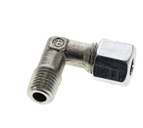 8L & M12x1.5 (con) Zink plated Steel Elbow Cutting Fitting with Male Threads 315 bar ISO 8434-1