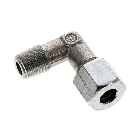 8L & M12x1.5 (con) Zink plated Steel Elbow Cutting Fitting with Male Threads 315 bar ISO 8434-1