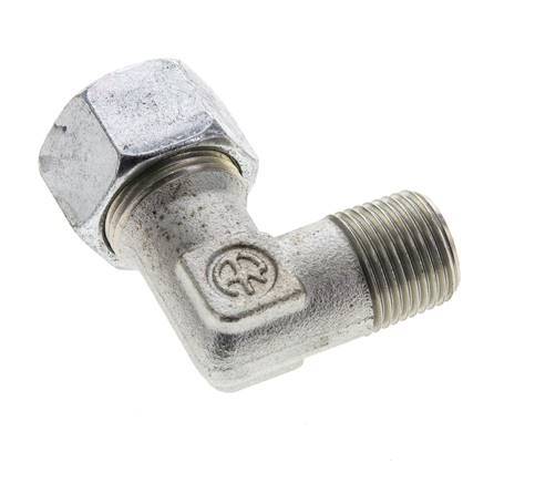 15L & M18x1.5 (con) Zink plated Steel Elbow Cutting Fitting with Male Threads 315 bar ISO 8434-1