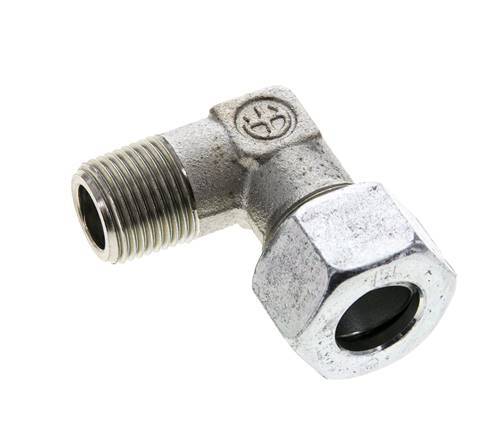 15L & M18x1.5 (con) Zink plated Steel Elbow Cutting Fitting with Male Threads 315 bar ISO 8434-1