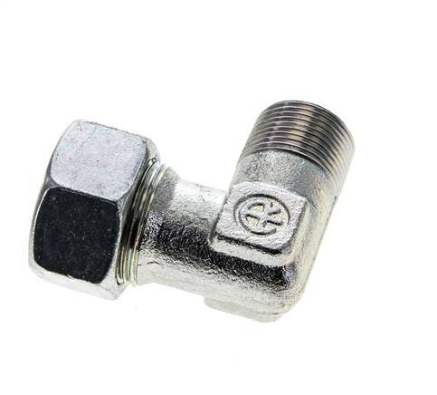 18L & M22x1.5 (con) Zink plated Steel Elbow Cutting Fitting with Male Threads 315 bar ISO 8434-1