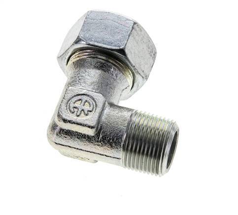 18L & M22x1.5 (con) Zink plated Steel Elbow Cutting Fitting with Male Threads 315 bar ISO 8434-1