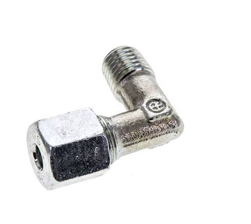 6S & M12x1.5 (con) Zink plated Steel Elbow Cutting Fitting with Male Threads 630 bar ISO 8434-1