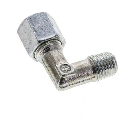 6S & M12x1.5 (con) Zink plated Steel Elbow Cutting Fitting with Male Threads 630 bar ISO 8434-1