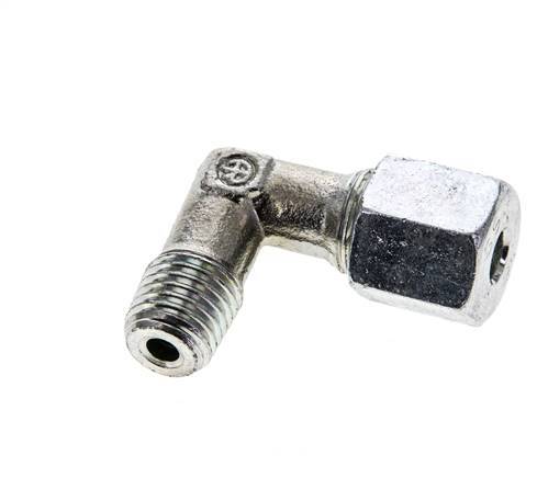 6S & M12x1.5 (con) Zink plated Steel Elbow Cutting Fitting with Male Threads 630 bar ISO 8434-1
