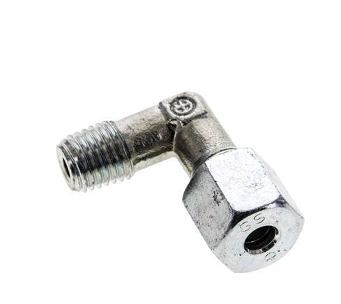 6S & M12x1.5 (con) Zink plated Steel Elbow Cutting Fitting with Male Threads 630 bar ISO 8434-1