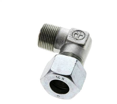 16S & M22x1.5 (con) Zink plated Steel Elbow Cutting Fitting with Male Threads 400 bar ISO 8434-1