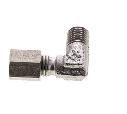 4LL & M8x1 (con) Stainless Steel Elbow Cutting Fitting with Male Threads 100 bar ISO 8434-1