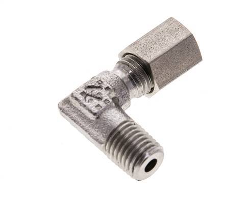 4LL & M8x1 (con) Stainless Steel Elbow Cutting Fitting with Male Threads 100 bar ISO 8434-1