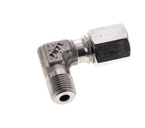 6L & M10x1 (con) Stainless Steel Elbow Cutting Fitting with Male Threads 315 bar ISO 8434-1