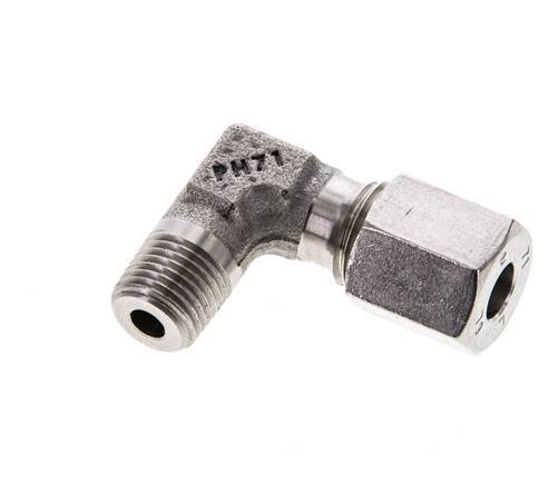 6L & M10x1 (con) Stainless Steel Elbow Cutting Fitting with Male Threads 315 bar ISO 8434-1