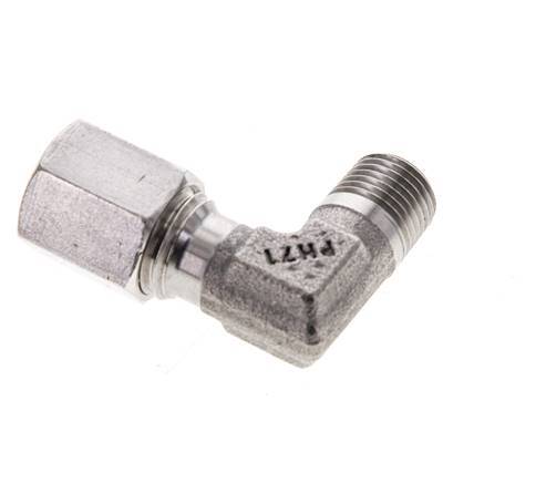 6L & M10x1 (con) Stainless Steel Elbow Cutting Fitting with Male Threads 315 bar ISO 8434-1