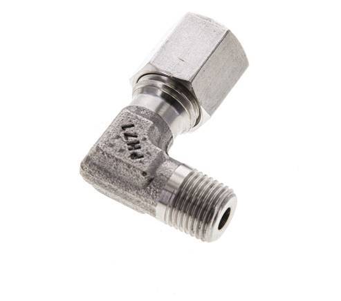 6L & M10x1 (con) Stainless Steel Elbow Cutting Fitting with Male Threads 315 bar ISO 8434-1