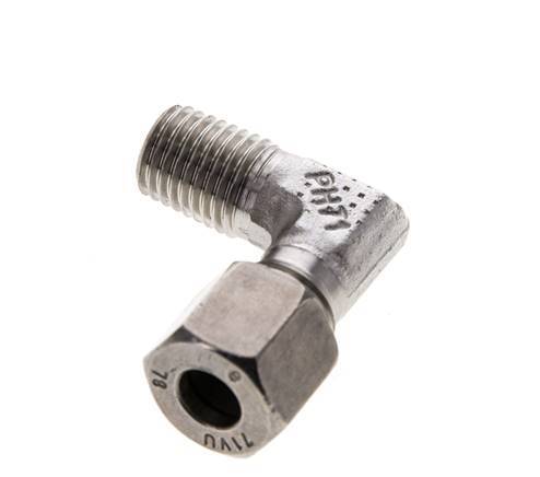 8L & M12x1.5 (con) Stainless Steel Elbow Cutting Fitting with Male Threads 315 bar ISO 8434-1