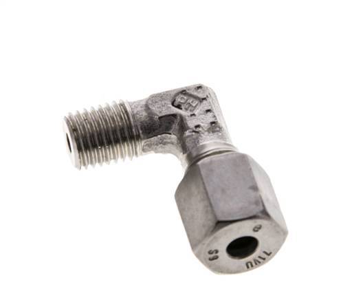 6S & M12x1.5 (con) Stainless Steel Elbow Cutting Fitting with Male Threads 630 bar ISO 8434-1