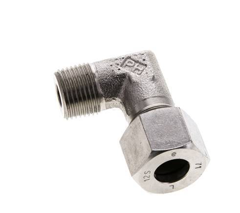 12S & M18x1.5 (con) Stainless Steel Elbow Cutting Fitting with Male Threads 630 bar ISO 8434-1