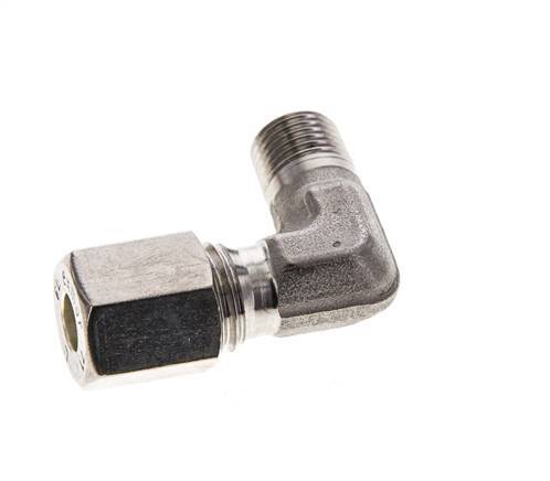 6L & M10x1 (con) Stainless Steel Elbow Compression Fitting with Male Threads 315 bar ISO 8434-1