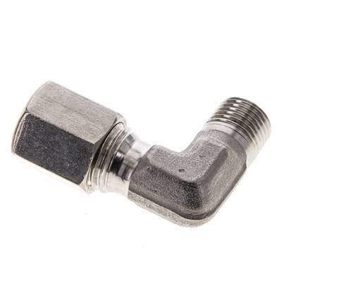 6L & M10x1 (con) Stainless Steel Elbow Compression Fitting with Male Threads 315 bar ISO 8434-1