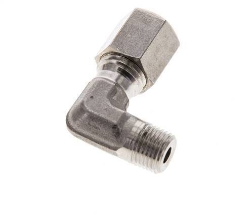 6L & M10x1 (con) Stainless Steel Elbow Compression Fitting with Male Threads 315 bar ISO 8434-1