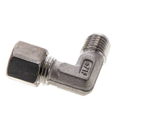 8L & M12x1.5 (con) Stainless Steel Elbow Compression Fitting with Male Threads 315 bar ISO 8434-1