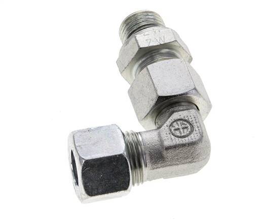12L & M16x1.5 Zink plated Steel Elbow Cutting Fitting with Male Threads 315 bar Adjustable ISO 8434-1
