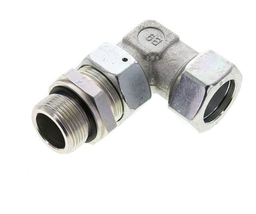 28L & M33x2 Zink plated Steel Elbow Cutting Fitting with Male Threads 160 bar Adjustable ISO 8434-1