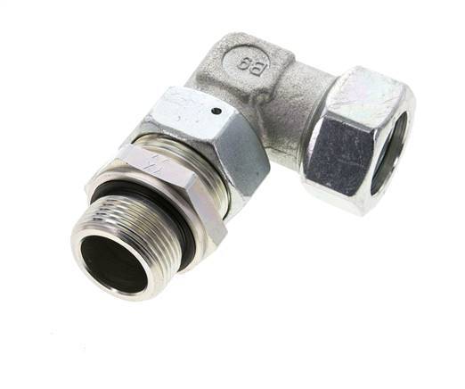 28L & M33x2 Zink plated Steel Elbow Cutting Fitting with Male Threads 160 bar Adjustable ISO 8434-1