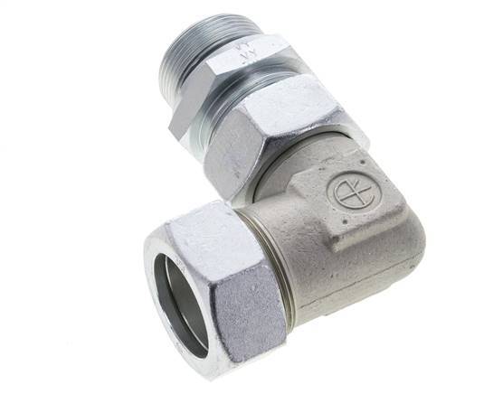 35L & M42x2 Zink plated Steel Elbow Cutting Fitting with Male Threads 160 bar Adjustable ISO 8434-1