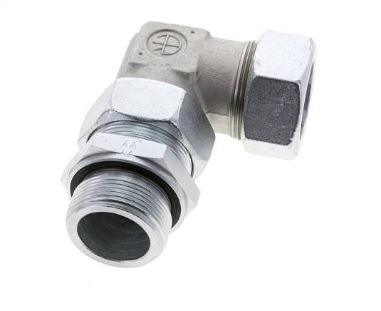 35L & M42x2 Zink plated Steel Elbow Cutting Fitting with Male Threads 160 bar Adjustable ISO 8434-1