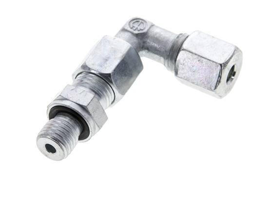 6S & M12x1.5 Zink plated Steel Elbow Cutting Fitting with Male Threads 630 bar Adjustable ISO 8434-1