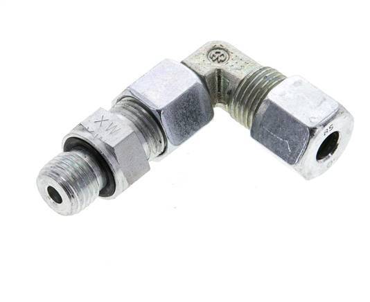 8S & M14x1.5 Zink plated Steel Elbow Cutting Fitting with Male Threads 630 bar Adjustable ISO 8434-1