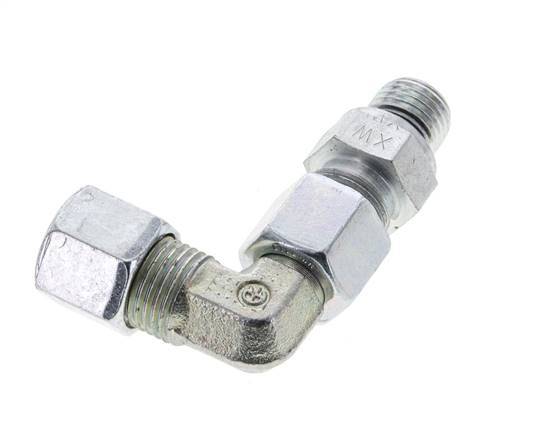 8S & M14x1.5 Zink plated Steel Elbow Cutting Fitting with Male Threads 630 bar Adjustable ISO 8434-1
