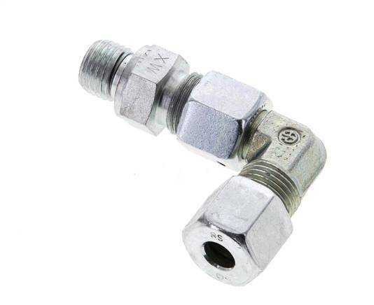 8S & M14x1.5 Zink plated Steel Elbow Cutting Fitting with Male Threads 630 bar Adjustable ISO 8434-1