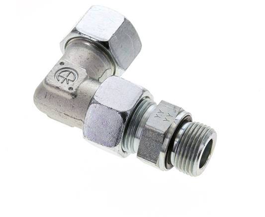 20S & M27x2 Zink plated Steel Elbow Cutting Fitting with Male Threads 400 bar Adjustable ISO 8434-1