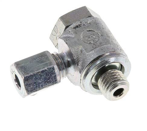 5LL & M8x1 Zink plated Steel Swivel Joint Cutting Fitting with Male Threads 100 bar Rotatable ISO 8434-1