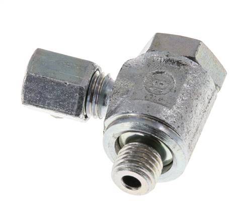 5LL & M8x1 Zink plated Steel Swivel Joint Cutting Fitting with Male Threads 100 bar Rotatable ISO 8434-1
