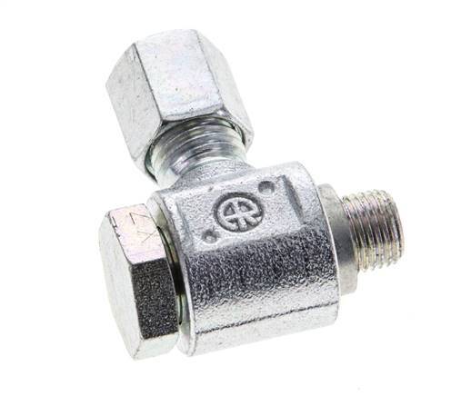 6L & M10x1 Zink plated Steel Swivel Joint Cutting Fitting with Male Threads 315 bar Rotatable ISO 8434-1